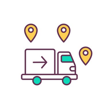 Teslimat segmenti fikrinin şirket optimizasyonu RGB renk simgesi. Maliyet azaltma önlemleri. İş süreci optimizasyonu. Kâr artışı. Lojistik geliştirme fikri. İzole vektör illüstrasyonu