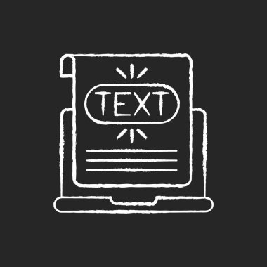 Siyah arkaplanda beyaz tebeşir simgesi. Farklı web sayfalarında hiper linkte vurgulanmış gibi görünen metin. Styling web uygulaması. İzole edilmiş vektör karatahta çizimi