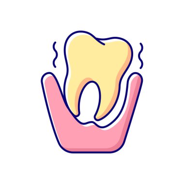 Periodontology RGB color icon. Tooth problems. City family dentistry. Gum disease. Professional stomatology poccupation. Dental surgery. Dental equipment. Isolated vector chalkboard illustration clipart