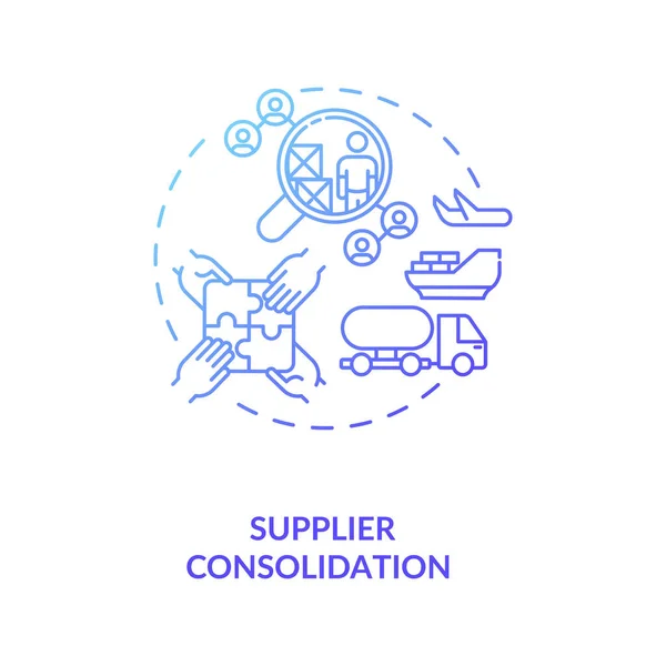 Icono Del Concepto Consolidación Del Proveedor Idea Mejora Calidad Del — Archivo Imágenes Vectoriales