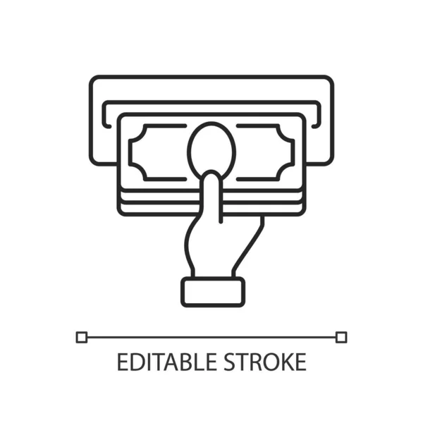 Option Cash Out Icône Linéaire Profiter Des Paris Réception Paiement — Image vectorielle