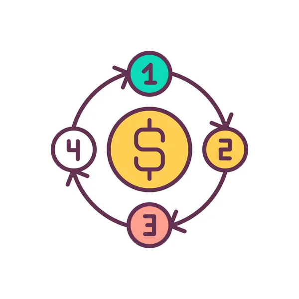 Estrategias Reducción Costos Icono Color Rgb Optimización Procesos Negocio Mejora — Vector de stock