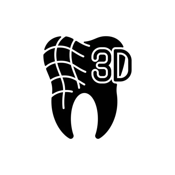 Digital Dentistry Glyph Icon Dental Health Idea Tooth Restoration Procedure — Stock Vector