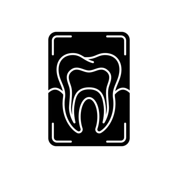 Raio Dental Ícone Glifo Negro Radiografia Odontológica Instrumentos Para Tratamento —  Vetores de Stock