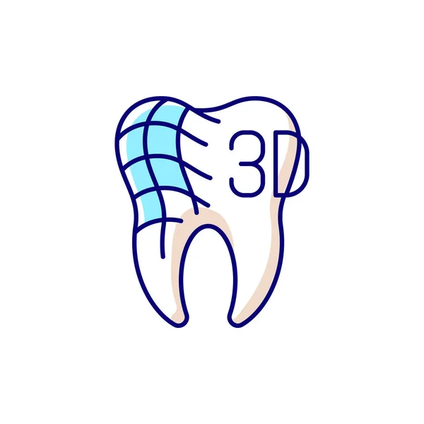 Digitale Tandheelkunde Rgb Kleurenpictogram Hedendaagse Stomatologie Tandheelkundige Gezondheid Idee Tandenrestauratie — Stockvector