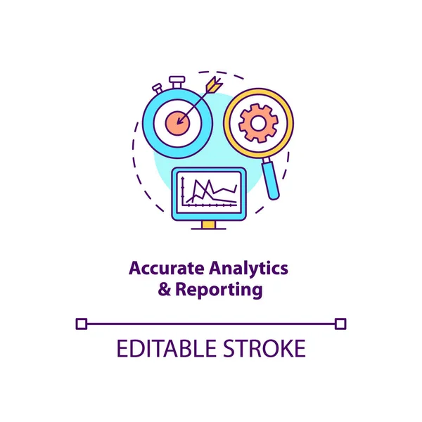 Accurata Icona Del Concetto Analisi Reporting Previsione Idea Crescita Del — Vettoriale Stock