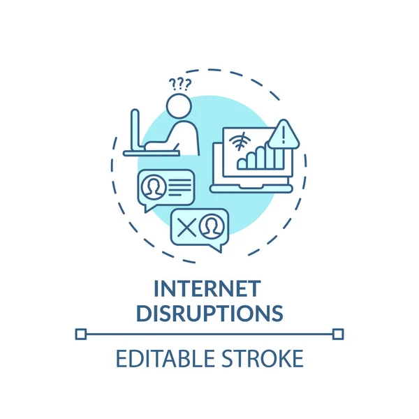 Icono Concepto Interrupciones Internet Retos Enseñanza Inglés Línea Diferentes Cosas — Vector de stock