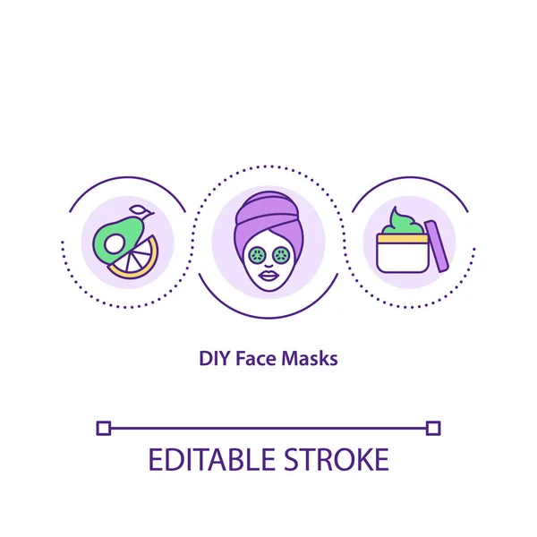 Máscaras Bricolaje Icono Concepto Ilustración Línea Delgada Efectos Máscara Facial — Archivo Imágenes Vectoriales