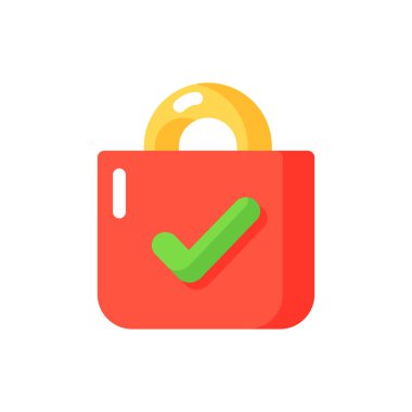 Vektör düz renk simgesi al. Ürünleri çevrimiçi dükkandan satın almak. Uzaktan ödeme için kontrol et. Siber güvenlik için kilitlenin. Arayüz düğmesi. Mobil uygulama için çizgi film klip sanatı. İzole edilmiş RGB illüstrasyonu