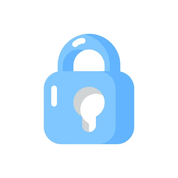 Lås Vektor Platt Färg Ikon Cyberskydd Personuppgifter Säkerhet Och Datasäkerhet — Stock vektor