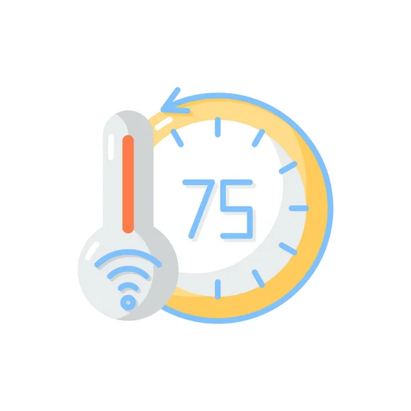 Termostato Vector Icono Color Plano Dispositivos Inteligentes Monitoreo Domiciliario Temperatura — Archivo Imágenes Vectoriales