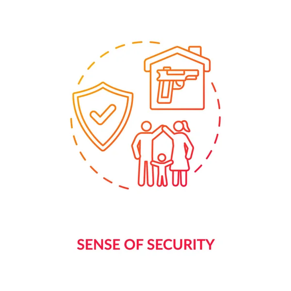 Sentido Seguridad Icono Concepto Gradiente Rojo Seguridad Familiar Protección Propiedad — Vector de stock