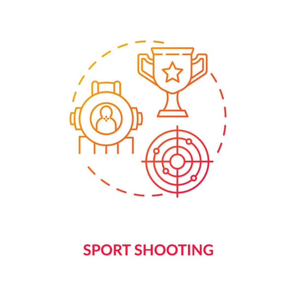 Sport Natáčení Červené Gradient Koncept Ikony Soutěž Střelců Mistrovství Střelnici — Stockový vektor