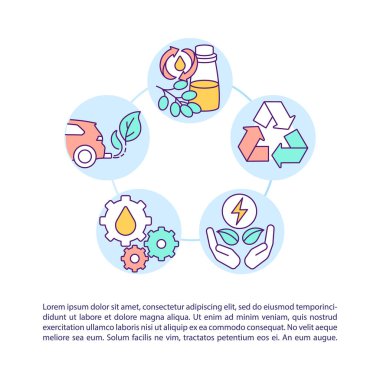 Kullanılmış yağ kurtarma ve metin ile geri dönüşüm konsepti simgesi. Yakıt tüketimini azaltıyorum. PPT sayfa vektör şablonu. Broşür, dergi, kitapçık tasarım ögesi doğrusal çizimler