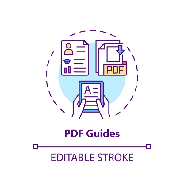 Pdf Útmutatók Koncepció Ikon Digitális Erőforrások Online Oktatása Lépésről Lépésre — Stock Vector