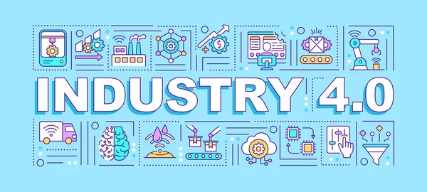 Banner Conceptos Palabras Industria Conexión Direccionamiento Vía Iot Infografías Con — Vector de stock