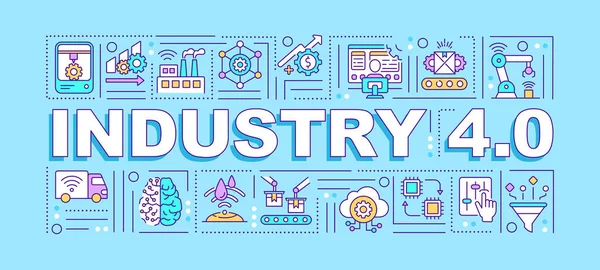 Industrie Mots Concepts Bannière Connexion Adressage Iot Infographies Avec Icônes — Image vectorielle