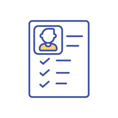 Çalışan iş uygulaması RGB renk simgesi. Kişisel bilgiler. İçinde özel veriler olan bir belge. Müşteri, müşteri raporu. İhtiyaçlar listesi. İşe alım formu. İzole vektör illüstrasyonu