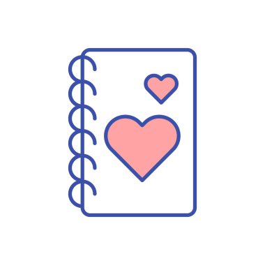 Minnettarlık günlüğü RGB renk simgesi. Pozitif çözünürlük için günlük. Kişisel motivasyonu yaz. Akıl sağlığı için psikolojik uygulama. Başarını takdir ediyorum. İzole vektör illüstrasyonu