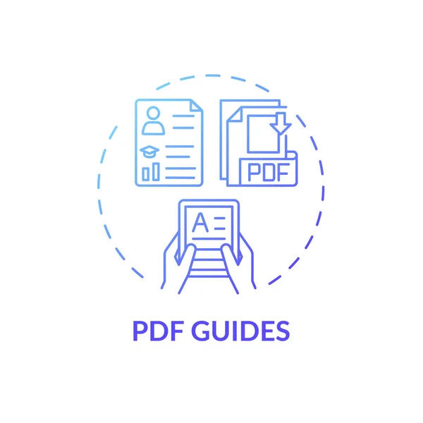 Pdf 컨셉트 아이콘을 가이드 온라인에서 디지털 자원을 가르치고 단계씩 지도를 — 스톡 벡터