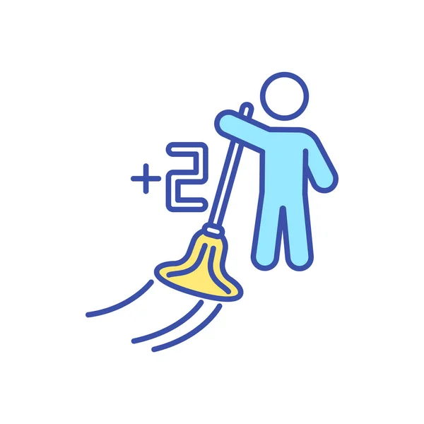 Punkte Sammeln Durch Hausarbeit Rgb Farbsymbol Reinigungsservice Professionelle Reinigungskraft Teenager — Stockvektor