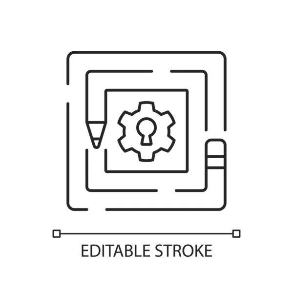 線形のアイコンに挑戦します 創造的な思考 意思決定の革新的な方法 細い線のカスタマイズ可能なイラスト 輪郭のシンボル ベクトル絶縁外形図面 編集可能なストローク — ストックベクタ
