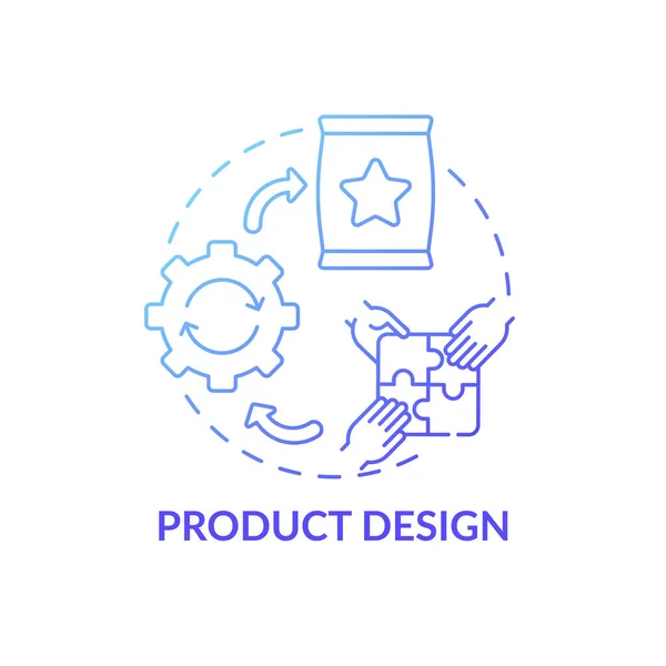 Icona Del Concetto Design Del Prodotto Progettazione Campo Applicazione Idea — Vettoriale Stock
