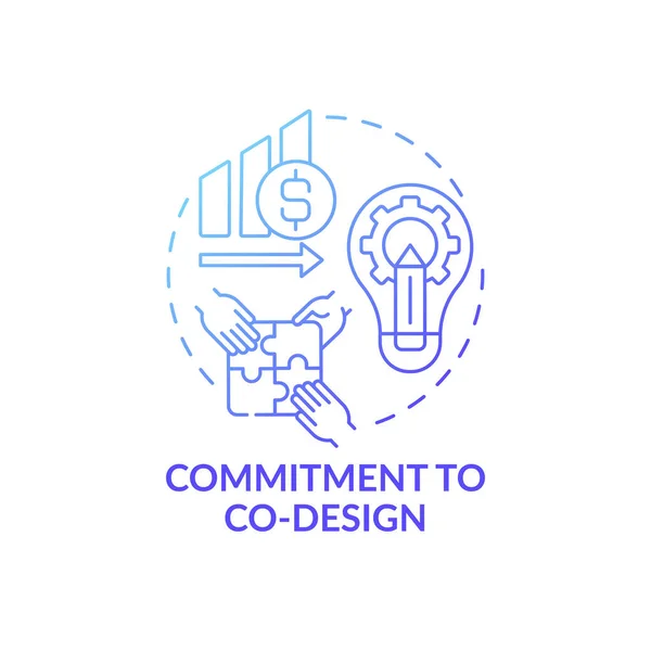 Impegno Progettare Icona Concettuale Condizione Idea Design Illustrazione Linea Sottile — Vettoriale Stock