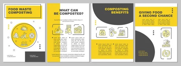 Modello Brochure Compostaggio Rifiuti Alimentari Prestazioni Compostaggio Volantino Libretto Stampa — Vettoriale Stock