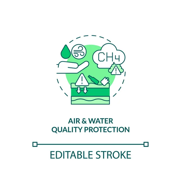 Ikona Koncepce Ochrany Ovzduší Vody Myšlenka Organického Odpadu Redukci Tenkých — Stockový vektor