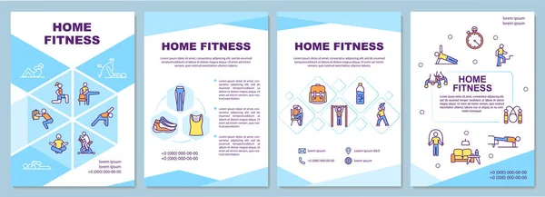 Home Fitness Modello Brochure Alleni Camera Tua Volantino Libretto Stampa — Vettoriale Stock