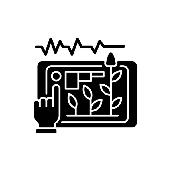 Predicción Rendimiento Icono Glifo Negro Información Prueba Del Suelo Pronóstico — Archivo Imágenes Vectoriales