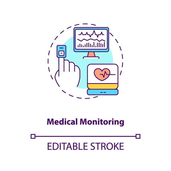 Ikona Koncepce Lékařského Monitorování Cps Aplikace Nápad Tenké Čáry Ilustrace — Stockový vektor