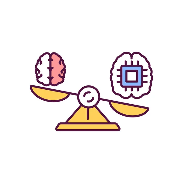 Ikona Kolorów Superinteligencji Rgb Sztuczna Inteligencja Innowacyjny Wirtualny Intelekt Wadze — Wektor stockowy