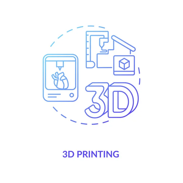 Ícone Conceito Impressão Indústria Ideia Ilustração Linha Fina Modelo Digital —  Vetores de Stock