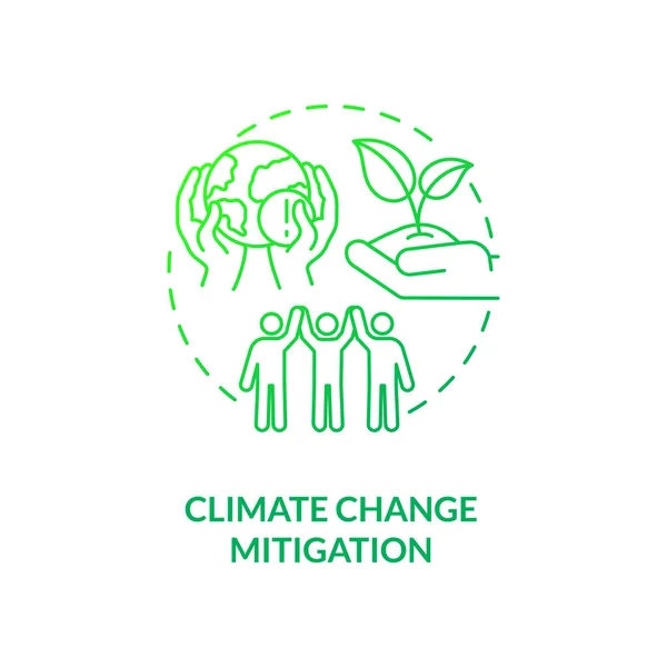 Icono Del Concepto Mitigación Del Cambio Climático Reducción Residuos Orgánicos — Vector de stock