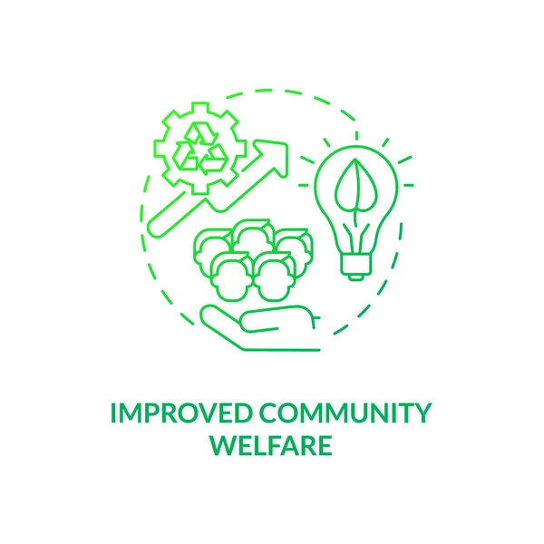 Improved Community Welfare Concept Icon Organic Waste Reduction Idea Thin — Stock Vector