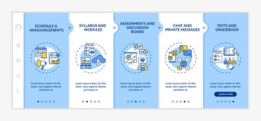 Online rota yönetim elemanları vektör şablonunda. Program ve duyurular. Simgeli ilgili mobil web sitesi. Web sayfası basamak ekranları. RGB renk kavramı