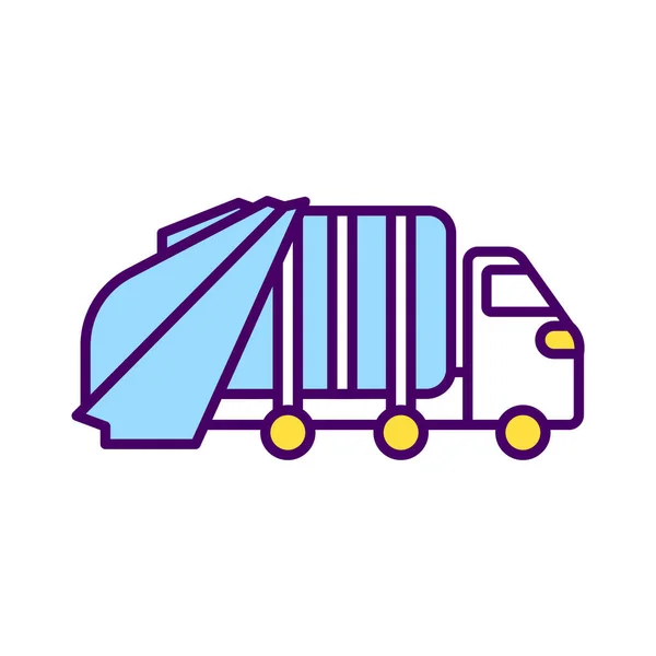 Waste Hauler Icono Color Rgb Recoger Tirar Basura Vehículo Automoción — Vector de stock