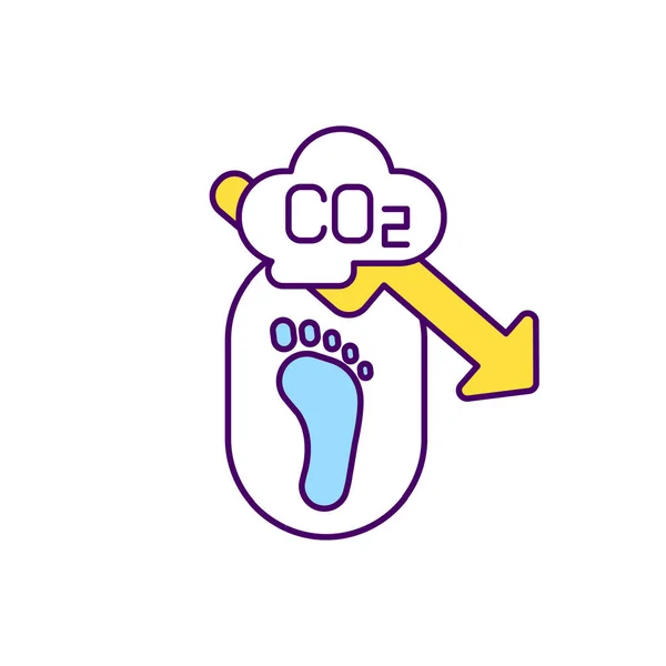 Reducing Carbon Emissions Rgb Color Icon Measuring Carbon Footprint Composting — Stock Vector