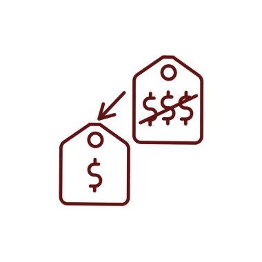 RGB renk simgesi indirimi. Mevsimlik tasfiye indirimi. Maliyet düşüşü. Akıllı alışveriş. Özel fiyat. Mağaza indirimi. Satın almaktan tasarruf ederiz. Ticaret ve pazarlama. İzole vektör illüstrasyonu