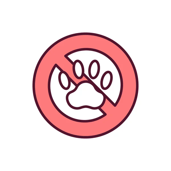 Icono Color Rgb Extinción Animal Violencia Crueldad Mascotas Especies Peligro — Vector de stock