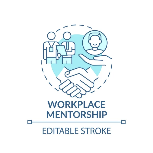 Learn Worker Partnership Sharing Information Concept Icon Workplace Mentorship Idea — Stock Vector