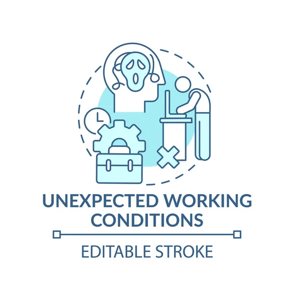 Icono Del Concepto Carga Emocional Condiciones Trabajo Inesperadas Idea Delgada — Vector de stock