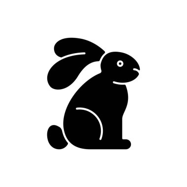 Acımasız siyah kabartma simgesi. Kozmetik ürünlerinin hayvanlar üzerinde test edilmeden yaratılması. İnsanlığın dışavurumu. Hayvan hakları hareketi. Beyaz uzayda siluet sembolü. Vektör izole illüstrasyonu