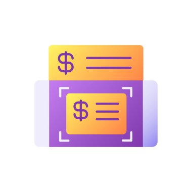 Mobil tortu vektör düz renk simgesi. Mobil bankacılık servisi. Çevrimiçi kontrol. Borç alıyorum. Para dijital aktarımı. Mobil uygulama için çizgi film klip sanatı. İzole edilmiş RGB illüstrasyonu