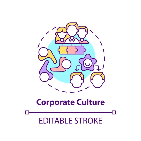 Icono Del Concepto Cultura Corporativa Elementos Adaptación Del Trabajador Ilustración — Vector de stock