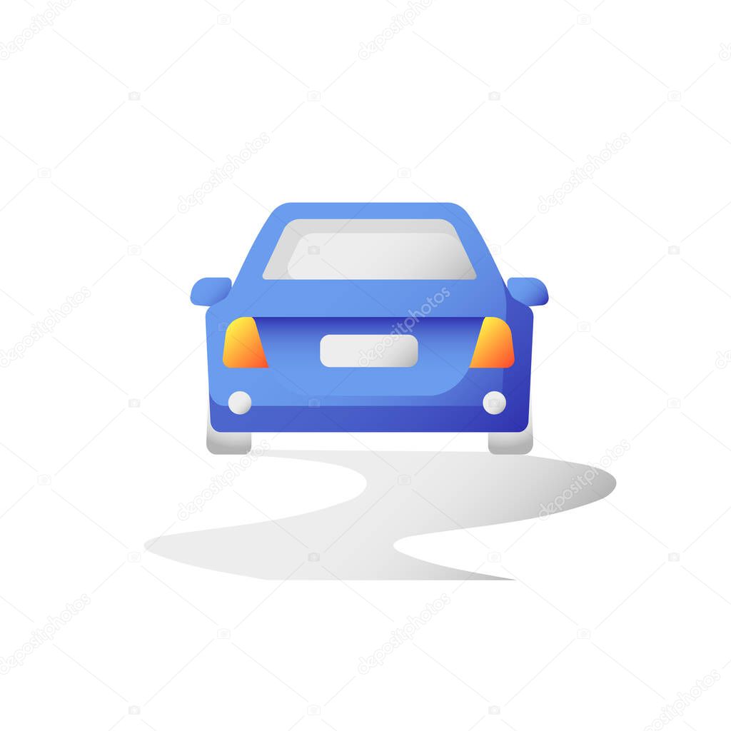 Stability control vector flat color icon. Traffic safety, dangerous road. Car protection, security measure. Auto on slippery surface. Cartoon style clip art for mobile app. Isolated RGB illustration