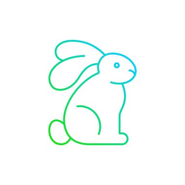 Acımasız gradyan doğrusal vektör simgesi. Kozmetik ürünlerinin hayvanlar üzerinde test edilmeden yaratılması. Hayvan hakları hareketi. İnce çizgi renkli semboller. Modern tarz pictogram. Vektör izole çizimi