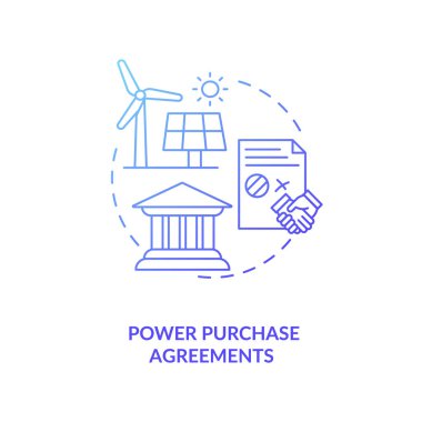 Tasarım, izin, finansman ve kurulum güneş paneli konsepti ikonu. Fotovoltaik ve mikro-türbinler ince çizgi çizimi fikrine sahipler. Vektör izole edilmiş RGB renk çizimi